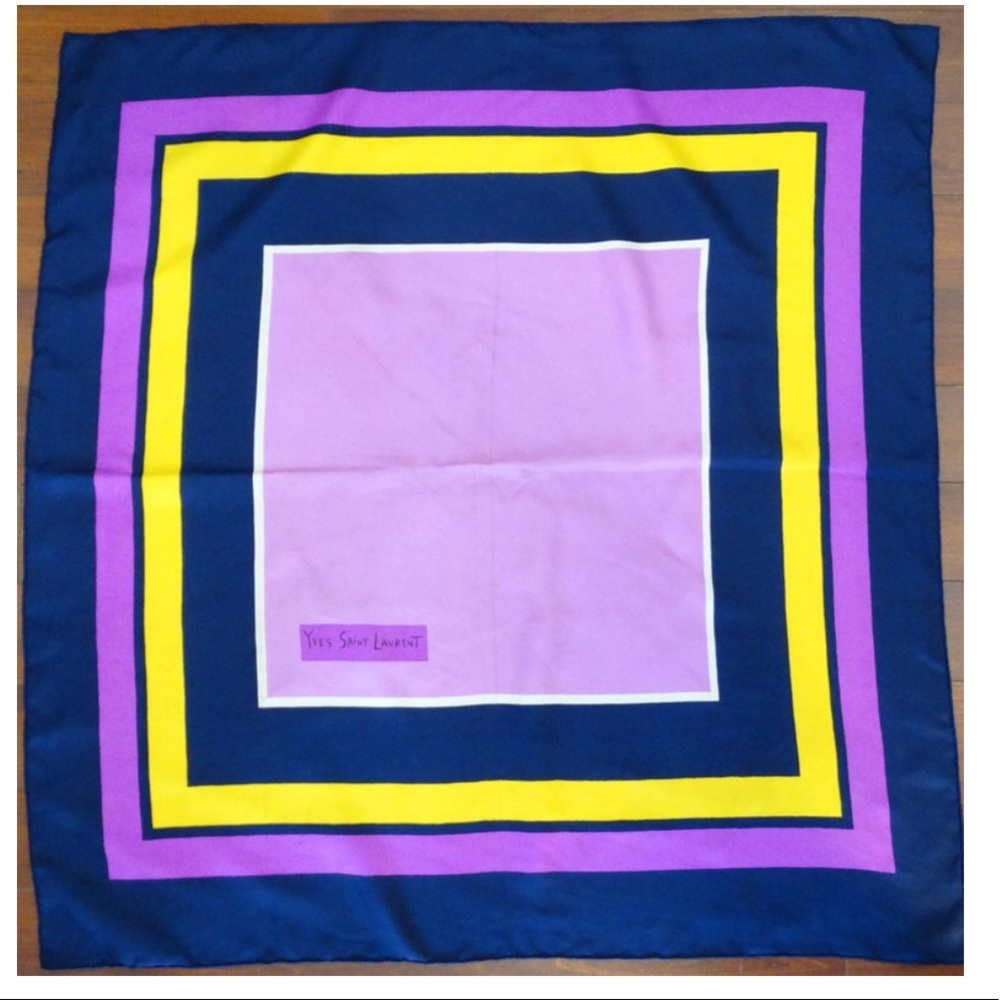 YSL Vintage Color Block Silk Scarf - 60’s